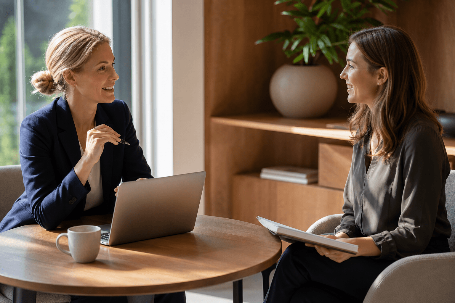A consultant walking a client through an application plan